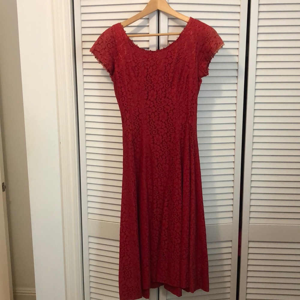 1950s Red Lace Dress